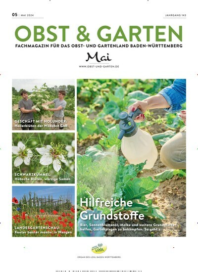 Titelbild der Ausgabe 5/2024 von Obst & Garten. Diese Zeitschrift und viele weitere Naturzeitschriften, Landwirtschaftszeitungen und Umweltmagazine als Abo oder epaper bei United Kiosk online kaufen.