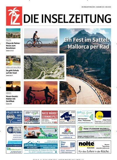Titelbild der Ausgabe 132/2024 von Die Inselzeitung Mallorca. Diese Zeitschrift und viele weitere Zeitungsabos als Abo oder epaper bei United Kiosk online kaufen.