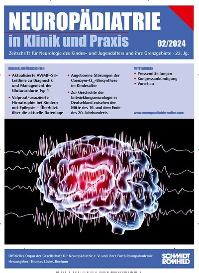 Titelbild der Ausgabe 2/2024 von Neuropädiatrie in Klinik und Praxis. Diese Zeitschrift und viele weitere Pflegezeitschriften und medizinische Fachzeitschriften als Abo oder epaper bei United Kiosk online kaufen.