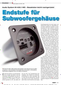 Titelbild der Ausgabe 1/2023 von Endstufe für Subwoofergehäuse. Zeitschriften als Abo oder epaper bei United Kiosk online kaufen.