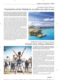 Titelbild der Ausgabe 3/2019 von Aktuelles aus der Reisebranche –NEWS: Atmosphere Hotels & Resorts: Traumhotels auf den Malediven: zu schön, um wahr zu sein. Zeitschriften als Abo oder epaper bei United Kiosk online kaufen.