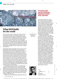 Titelbild der Ausgabe 1/2025 von What 2025 holds for the world. Zeitschriften als Abo oder epaper bei United Kiosk online kaufen.