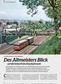 Titelbild der Ausgabe 12/2023 von Des Altmeisters Blick auf die farbenfrohe Eisenbahnwelt. Zeitschriften als Abo oder epaper bei United Kiosk online kaufen.
