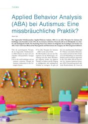 Titelbild der Ausgabe 4/2022 von Applied Behavior Analysis (ABA) bei Autismus: Eine missbräuchliche Praktik?. Zeitschriften als Abo oder epaper bei United Kiosk online kaufen.