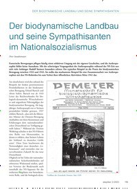 Titelbild der Ausgabe 3/2023 von Der biodynamische Landbau und seine Sympathisanten im Nationalsozialismus. Zeitschriften als Abo oder epaper bei United Kiosk online kaufen.