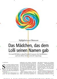 Titelbild der Ausgabe 1/2019 von Süßigkeit aus Ottensen: Das Mädchen, das dem Lolli seinen Namen gab. Zeitschriften als Abo oder epaper bei United Kiosk online kaufen.