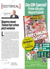 Titelbild der Ausgabe 21/2024 von Bayerns neuer Trainer hat schon jetzt verloren. Zeitschriften als Abo oder epaper bei United Kiosk online kaufen.
