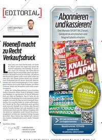 Titelbild der Ausgabe 30/2024 von Hoeneß macht zu Recht Verkaufsdruck. Zeitschriften als Abo oder epaper bei United Kiosk online kaufen.