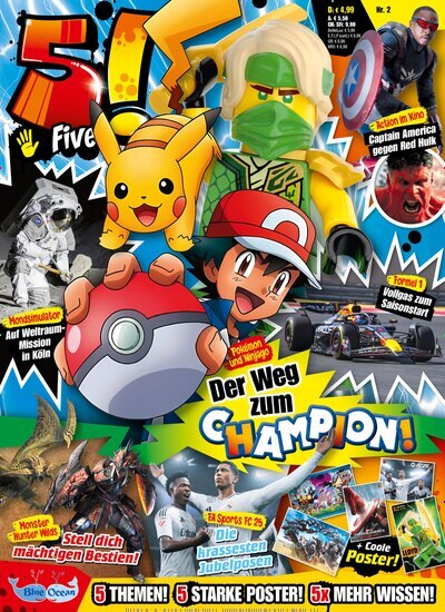 Titelbild der Ausgabe 2/2025 von 5!. Diese Zeitschrift und viele weitere Jugendzeitschriften und Kinderzeitschriften als Abo oder epaper bei United Kiosk online kaufen.