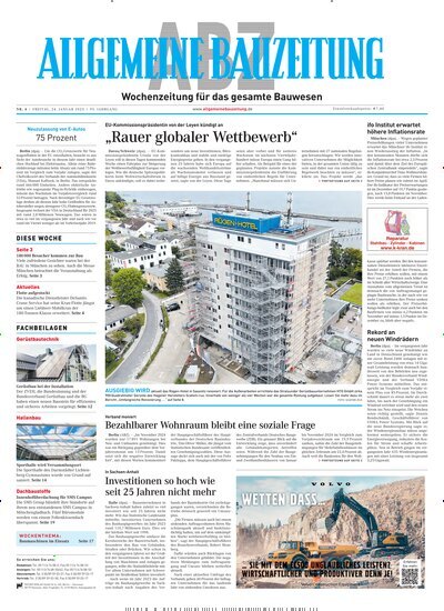 Titelbild der Ausgabe 4/2025 von ABZ - Allgemeine Bauzeitung. Diese Zeitschrift und viele weitere Architekturzeitschriften und Bauzeitschriften als Abo oder epaper bei United Kiosk online kaufen.