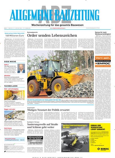 Titelbild der Ausgabe 5/2025 von ABZ - Allgemeine Bauzeitung. Diese Zeitschrift und viele weitere Architekturzeitschriften und Bauzeitschriften als Abo oder epaper bei United Kiosk online kaufen.