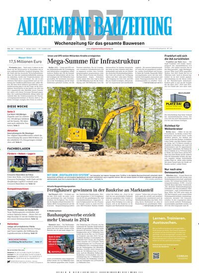 Titelbild der Ausgabe 10/2025 von ABZ - Allgemeine Bauzeitung. Diese Zeitschrift und viele weitere Architekturzeitschriften und Bauzeitschriften als Abo oder epaper bei United Kiosk online kaufen.