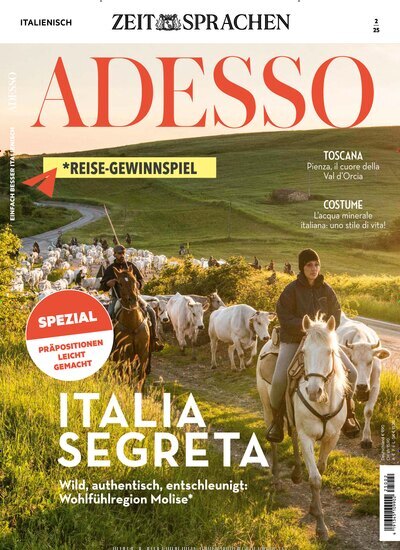 Titelbild der Ausgabe 2/2025 von Adesso. Diese Zeitschrift und viele weitere Reisemagazine, Freizeitmagazine und Wissensmagazine als Abo oder epaper bei United Kiosk online kaufen.