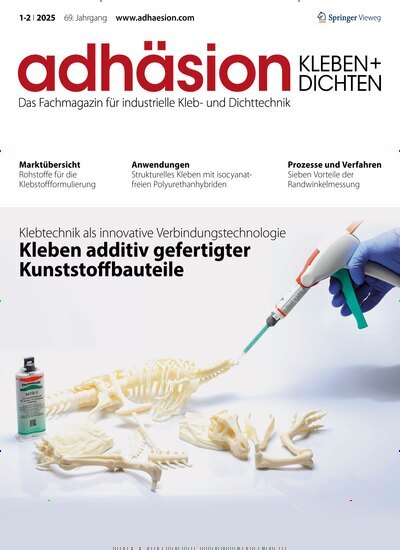 Titelbild der Ausgabe 1/2025 von adhäsion KLEBEN & DICHTEN. Diese Zeitschrift und viele weitere Industriemagazine und Handwerkmagazine als Abo oder epaper bei United Kiosk online kaufen.