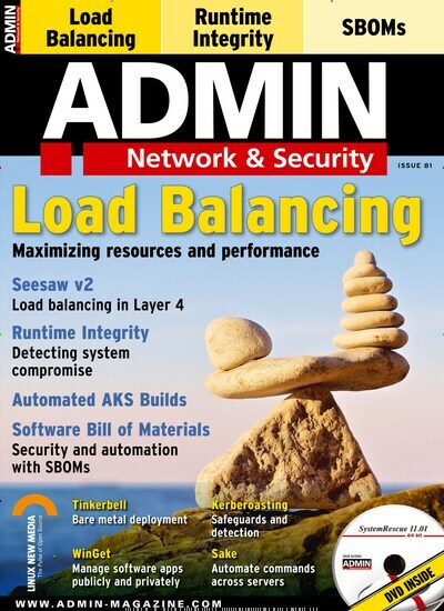 Titelbild der Ausgabe 81/2024 von ADMIN Network & Security. Diese Zeitschrift und viele weitere Computerzeitschriften, Tabletmagazine und Smartphonemagazine als Abo oder epaper bei United Kiosk online kaufen.