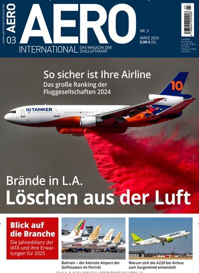 Titelbild der Ausgabe 3/2025 von Aero International. Diese Zeitschrift und viele weitere Reisemagazine, Freizeitmagazine und Wissensmagazine als Abo oder epaper bei United Kiosk online kaufen.