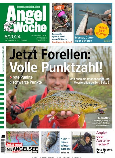 Titelbild der Ausgabe 6/2025 von AngelWoche. Diese Zeitschrift und viele weitere Sportmagazine als Abo oder epaper bei United Kiosk online kaufen.