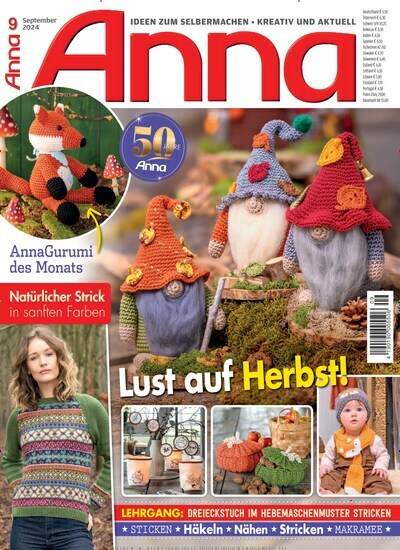 Titelbild der Ausgabe 9/2024 von Anna. Diese Zeitschrift und viele weitere Modemagazine und DIY-Magazine als Abo oder epaper bei United Kiosk online kaufen.