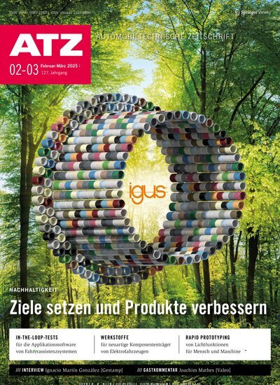 Titelbild der Ausgabe 2/2025 von ATZ Automobiltechnische Zeitschrift. Diese Zeitschrift und viele weitere Industriemagazine und Handwerkmagazine als Abo oder epaper bei United Kiosk online kaufen.