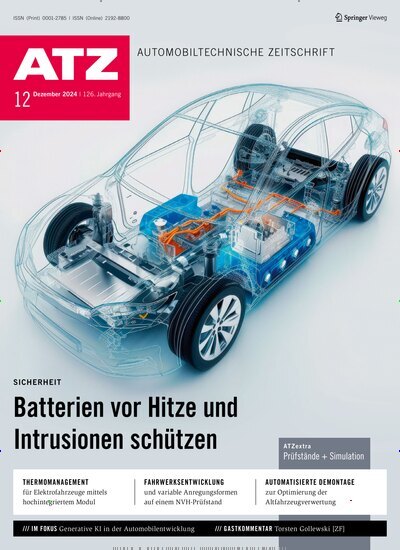 Titelbild der Ausgabe 12/2024 von ATZ Automobiltechnische Zeitschrift. Diese Zeitschrift und viele weitere Industriemagazine und Handwerkmagazine als Abo oder epaper bei United Kiosk online kaufen.