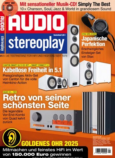 Titelbild der Ausgabe 1/2025 von Audio. Diese Zeitschrift und viele weitere Audiomagazine, Filmmagazine und Fotozeitschriften als Abo oder epaper bei United Kiosk online kaufen.