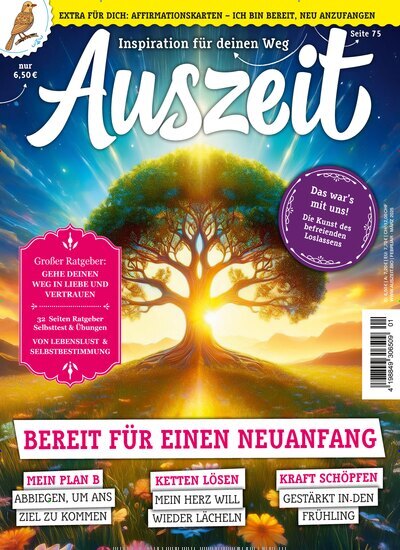 Titelbild der Ausgabe 1/2025 von Auszeit. Diese Zeitschrift und viele weitere Frauenzeitschriften als Abo oder epaper bei United Kiosk online kaufen.