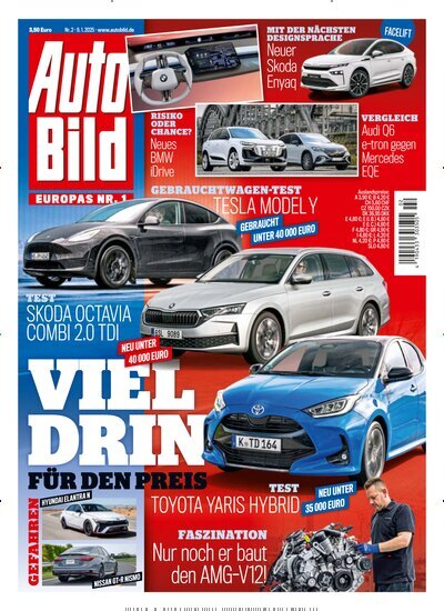 Titelbild der Ausgabe 2/2025 von Auto Bild. Diese Zeitschrift und viele weitere Automagazine und Motorradzeitschriften als Abo oder epaper bei United Kiosk online kaufen.