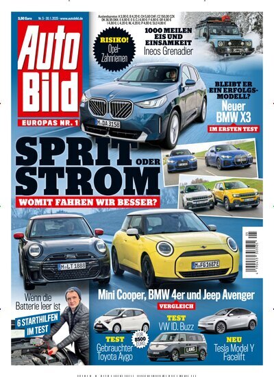 Titelbild der Ausgabe 5/2025 von Auto Bild. Diese Zeitschrift und viele weitere Automagazine und Motorradzeitschriften als Abo oder epaper bei United Kiosk online kaufen.