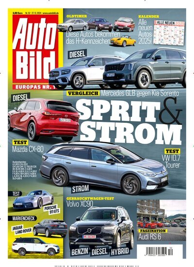 Titelbild der Ausgabe 52/2024 von Auto Bild. Diese Zeitschrift und viele weitere Automagazine und Motorradzeitschriften als Abo oder epaper bei United Kiosk online kaufen.