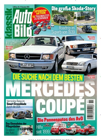 Titelbild der Ausgabe 11/2024 von Auto Bild klassik. Diese Zeitschrift und viele weitere Automagazine und Motorradzeitschriften als Abo oder epaper bei United Kiosk online kaufen.