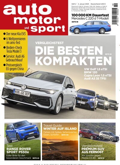 Titelbild der Ausgabe 2/2025 von auto motor und sport. Diese Zeitschrift und viele weitere Automagazine und Motorradzeitschriften als Abo oder epaper bei United Kiosk online kaufen.