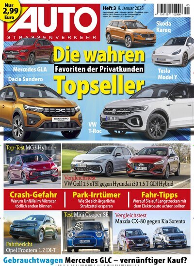 Titelbild der Ausgabe 3/2025 von Auto Straßenverkehr. Diese Zeitschrift und viele weitere Automagazine und Motorradzeitschriften als Abo oder epaper bei United Kiosk online kaufen.