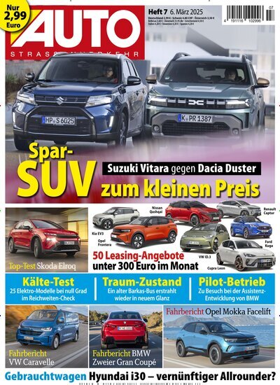 Titelbild der Ausgabe 7/2025 von Auto Straßenverkehr. Diese Zeitschrift und viele weitere Automagazine und Motorradzeitschriften als Abo oder epaper bei United Kiosk online kaufen.