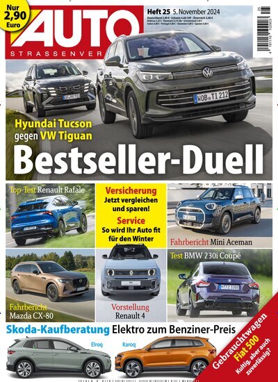 Titelbild der Ausgabe 25/2024 von Auto Straßenverkehr. Diese Zeitschrift und viele weitere Automagazine und Motorradzeitschriften als Abo oder epaper bei United Kiosk online kaufen.