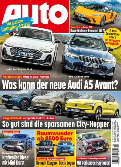 Titelbild der Ausgabe 2/2025 von Auto Zeitung. Diese Zeitschrift und viele weitere Automagazine und Motorradzeitschriften als Abo oder epaper bei United Kiosk online kaufen.