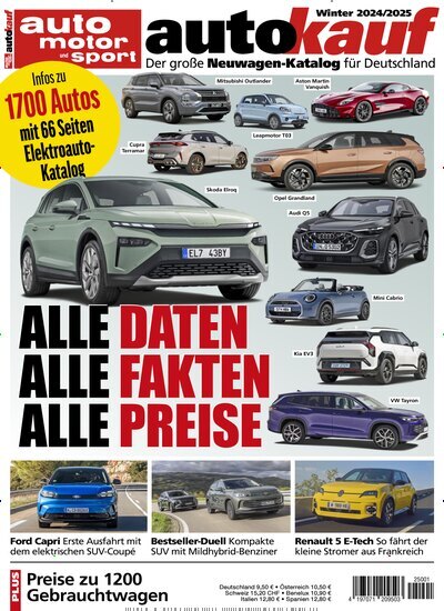 Titelbild der Ausgabe 1/2025 von autokauf. Diese Zeitschrift und viele weitere Automagazine und Motorradzeitschriften als Abo oder epaper bei United Kiosk online kaufen.