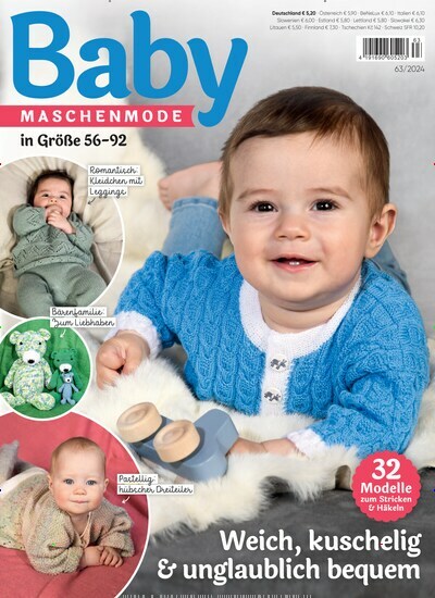 Titelbild der Ausgabe 63/2024 von Baby Maschenmode. Diese Zeitschrift und viele weitere Modemagazine und DIY-Magazine als Abo oder epaper bei United Kiosk online kaufen.