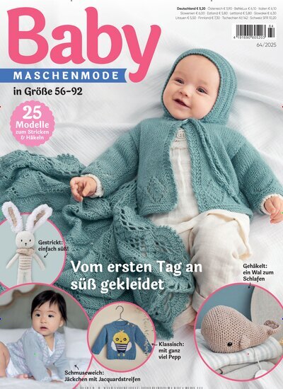 Titelbild der Ausgabe 64/2025 von Baby Maschenmode. Diese Zeitschrift und viele weitere Modemagazine und DIY-Magazine als Abo oder epaper bei United Kiosk online kaufen.