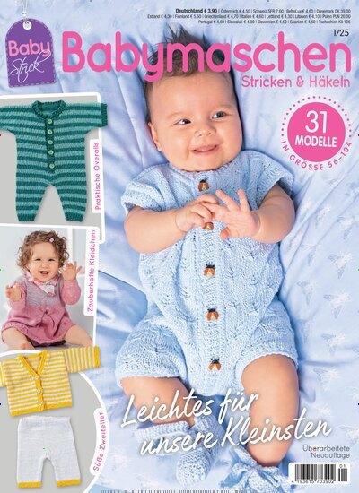 Titelbild der Ausgabe 1/2025 von BabyStrick. Diese Zeitschrift und viele weitere Modemagazine und DIY-Magazine als Abo oder epaper bei United Kiosk online kaufen.