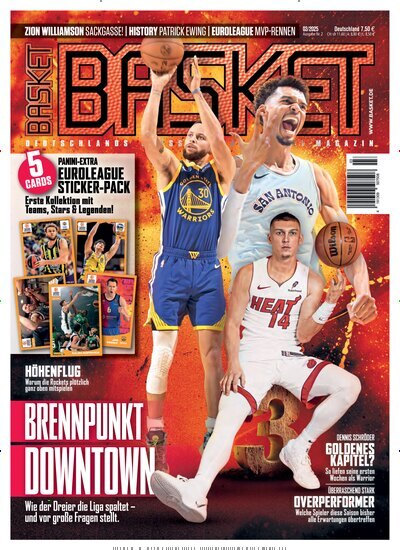 Titelbild der Ausgabe 3/2025 von Basket. Diese Zeitschrift und viele weitere Sportmagazine als Abo oder epaper bei United Kiosk online kaufen.