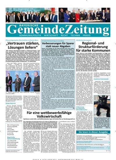 Titelbild der Ausgabe 3/2025 von Bayerische Gemeindezeitung. Diese Zeitschrift und viele weitere Wirtschaftsmagazine und Politikmagazine als Abo oder epaper bei United Kiosk online kaufen.