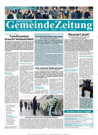 Titelbild der Ausgabe 4/2025 von Bayerische Gemeindezeitung. Diese Zeitschrift und viele weitere Wirtschaftsmagazine und Politikmagazine als Abo oder epaper bei United Kiosk online kaufen.