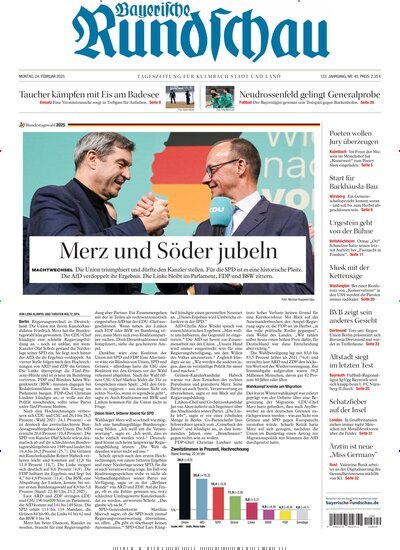 Titelbild der Ausgabe 45/2025 von Bayerische Rundschau. Diese Zeitschrift und viele weitere Zeitungsabos als Abo oder epaper bei United Kiosk online kaufen.