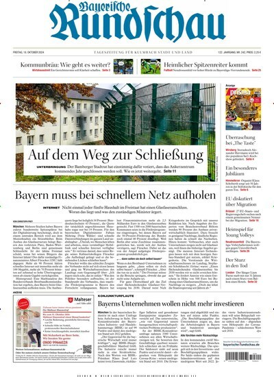 Titelbild der Ausgabe 242/2024 von Bayerische Rundschau. Diese Zeitschrift und viele weitere Zeitungsabos als Abo oder epaper bei United Kiosk online kaufen.