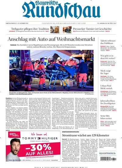 Titelbild der Ausgabe 296/2024 von Bayerische Rundschau. Diese Zeitschrift und viele weitere Zeitungsabos als Abo oder epaper bei United Kiosk online kaufen.