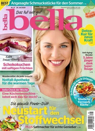 Titelbild der Ausgabe 31/2024 von bella. Diese Zeitschrift und viele weitere Frauenzeitschriften als Abo oder epaper bei United Kiosk online kaufen.