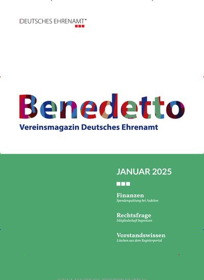 Titelbild der Ausgabe 1/2025 von Benedetto. Diese Zeitschrift und viele weitere Businessmagazine als Abo oder epaper bei United Kiosk online kaufen.