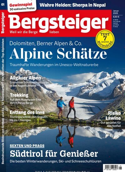 Titelbild der Ausgabe 1/2025 von Bergsteiger - Das Tourenmagazin. Diese Zeitschrift und viele weitere Sportmagazine als Abo oder epaper bei United Kiosk online kaufen.