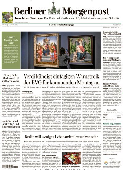 Titelbild der Ausgabe 22/2025 von Berliner Morgenpost. Diese Zeitschrift und viele weitere Zeitungsabos als Abo oder epaper bei United Kiosk online kaufen.