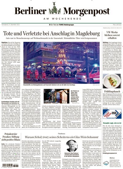 Titelbild der Ausgabe 349/2024 von Berliner Morgenpost. Diese Zeitschrift und viele weitere Zeitungsabos als Abo oder epaper bei United Kiosk online kaufen.